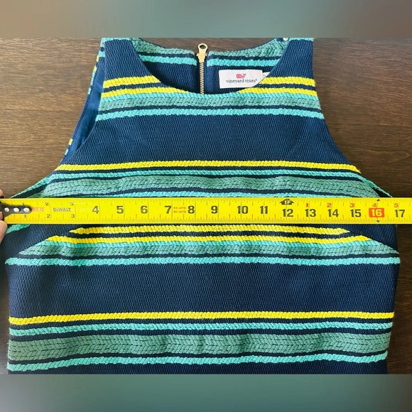 Vineyard Vines Deep Bay Striped Jacquard Shift Dress - Size 4 - Picture 9 of 12